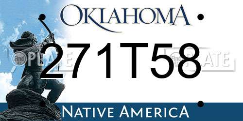 271T58 Oklahoma License Plate