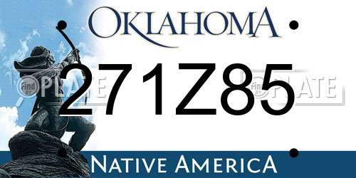 271Z85 Oklahoma License Plate