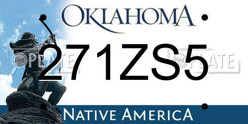 271ZS5 Oklahoma License Plate