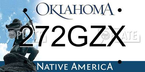 272GZX Oklahoma License Plate