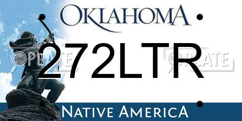 272LTR Oklahoma License Plate