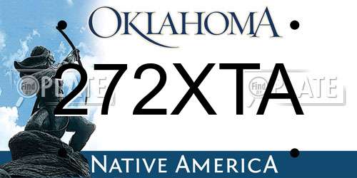 272XTA Oklahoma License Plate