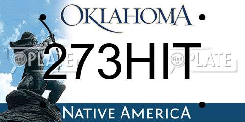 273HIT Oklahoma License Plate