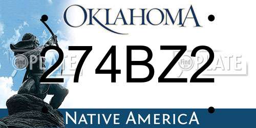 274BZ2 Oklahoma License Plate