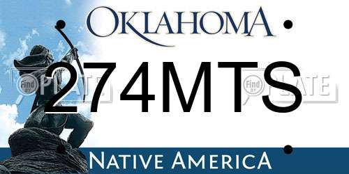 274MTS Oklahoma License Plate