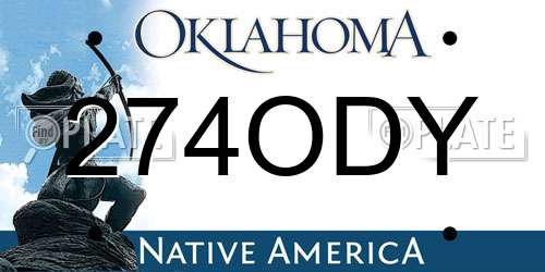274ODY Oklahoma License Plate