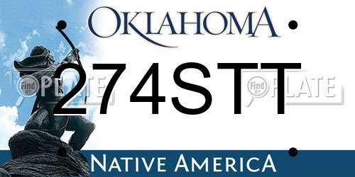 274STT Oklahoma License Plate