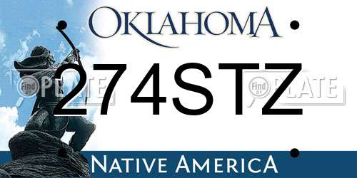 274STZ Oklahoma License Plate