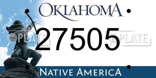 27505 Oklahoma License Plate