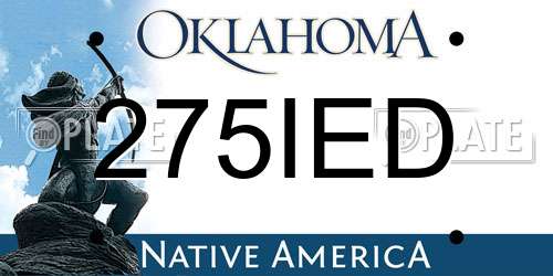 275IED Oklahoma License Plate