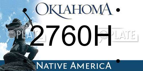 2760H Oklahoma License Plate