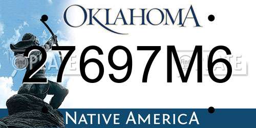 27697M6 Oklahoma License Plate