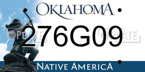 276G09 Oklahoma License Plate