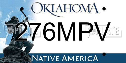 276MPV Oklahoma License Plate
