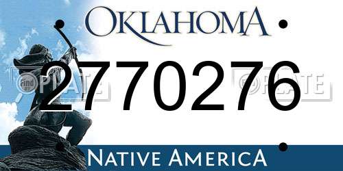 2770276 Oklahoma License Plate