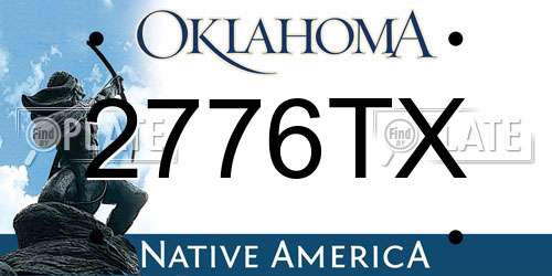 2776TX Oklahoma License Plate