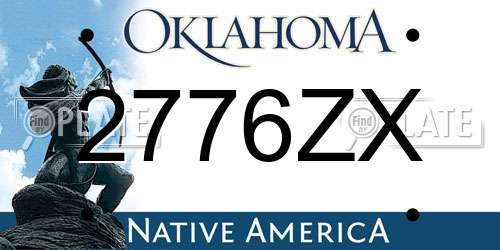 2776ZX Oklahoma License Plate