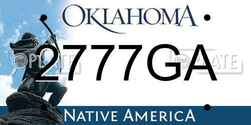 2777GA Oklahoma License Plate