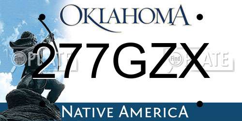 277GZX Oklahoma License Plate