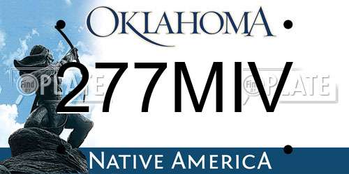 277MIV Oklahoma License Plate