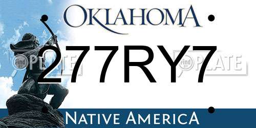 277RY7 Oklahoma License Plate