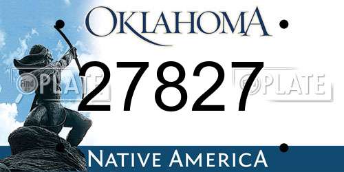 27827 Oklahoma License Plate