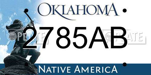 2785AB Oklahoma License Plate