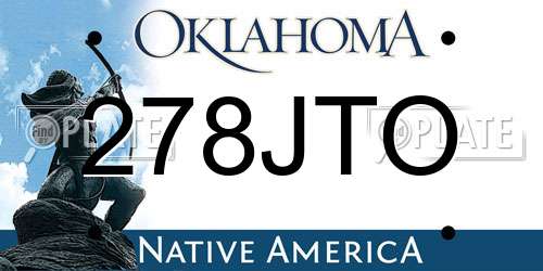 278JTO Oklahoma License Plate