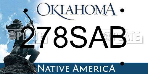 278SAB Oklahoma License Plate
