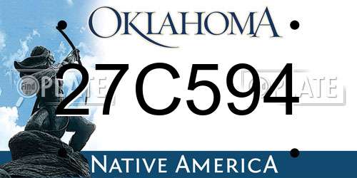 27C594 Oklahoma License Plate