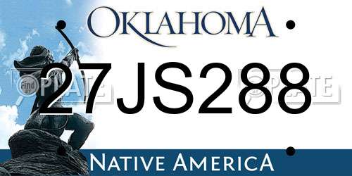 27JS288 Oklahoma License Plate