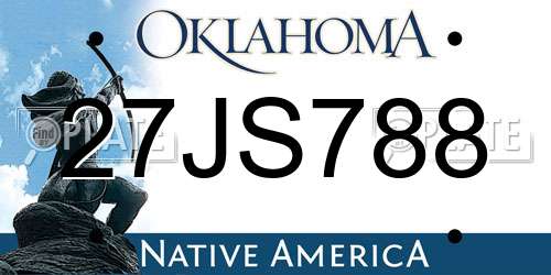 27JS788 Oklahoma License Plate