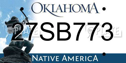 27SB773 Oklahoma License Plate