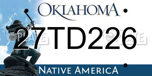 27TD226 Oklahoma License Plate