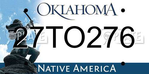 27TO276 Oklahoma License Plate