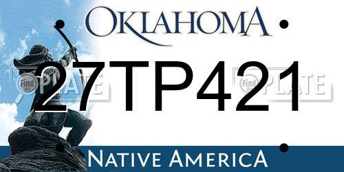 27TP421 Oklahoma License Plate