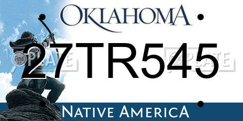 27TR545 Oklahoma License Plate