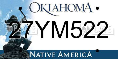 27YM522 Oklahoma License Plate