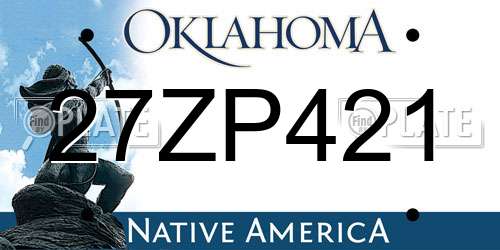 27ZP421 Oklahoma License Plate