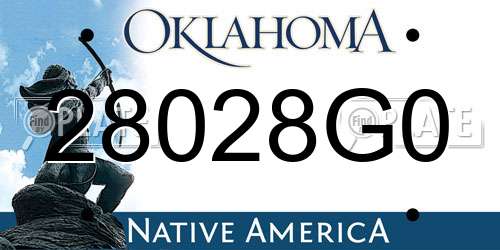 28028G0 Oklahoma License Plate