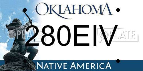 280EIV Oklahoma License Plate