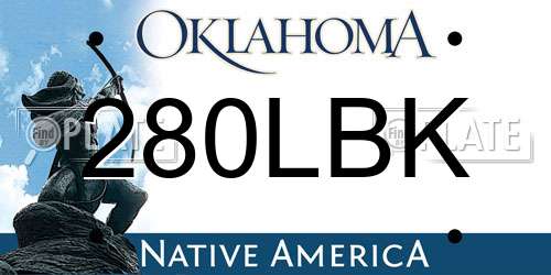 280LBK Oklahoma License Plate