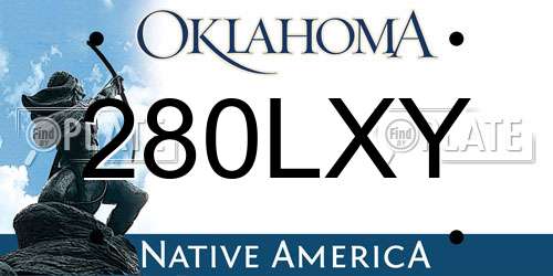 280LXY Oklahoma License Plate
