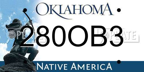 280OB3 Oklahoma License Plate