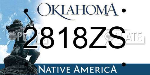 2818ZS Oklahoma License Plate