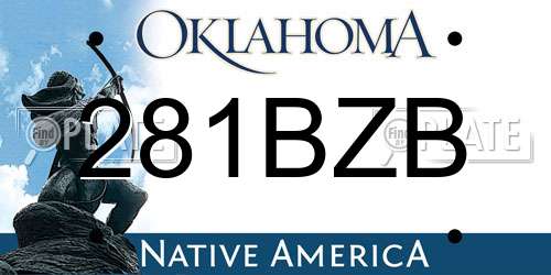 281BZB Oklahoma License Plate