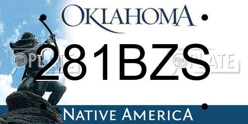 281BZS Oklahoma License Plate