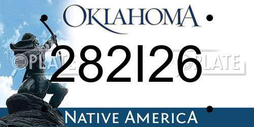 282I26 Oklahoma License Plate