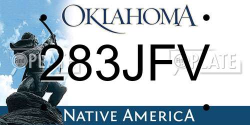 283JFV Oklahoma License Plate