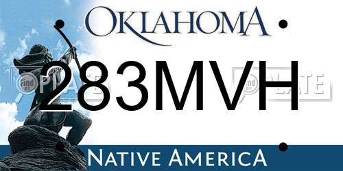 283MVH Oklahoma License Plate